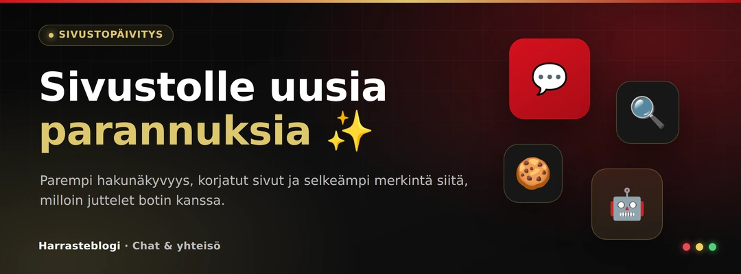 Uusia päivityksiä Yhteisö chattiin!